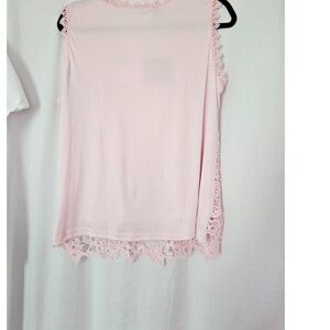 Blush Lace-Edged Sleeveless Tank